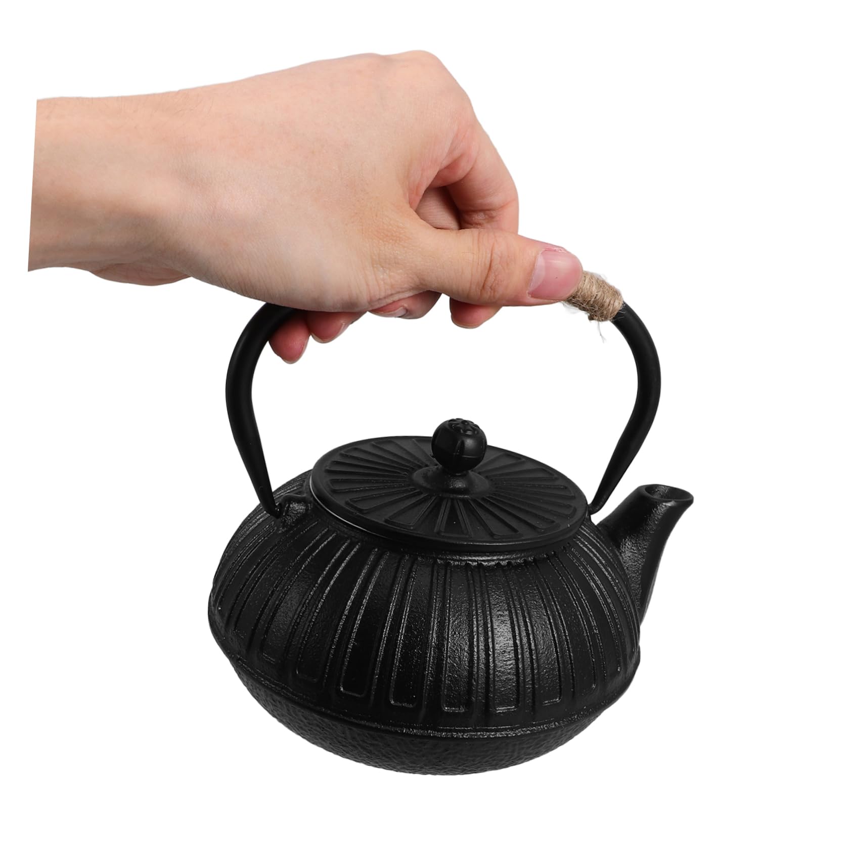 Tetera de Hierro Fundido Japonesa Pequeña de 600ml Negra | Colador para Hojas Sueltas, Diseño Elegante de Estilo Japonés, Uso en Cocina Compartir