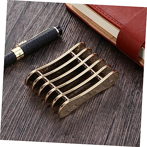 Image of Nail Art Pen Holder Manicure Brush Stand for 5 Pens Nail Polish Holder Stand Compact Brush Tool Organizer for Gel Polish Pens Portable Desk Rest 3.07 X 1.96 X 0.78 in 2 Pack