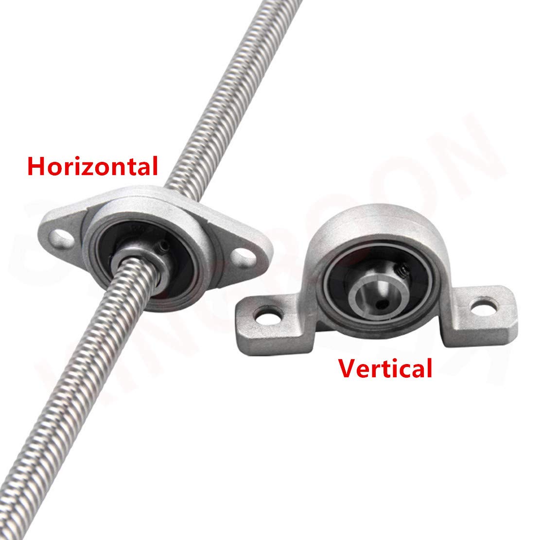 330mm 8mm T8 Lead Screw Set Lead Screw+ Copper Nut + Coupler+Hexagon Wrench + Pillow Bearing Block for 3D Printer (330mm, Vertical)