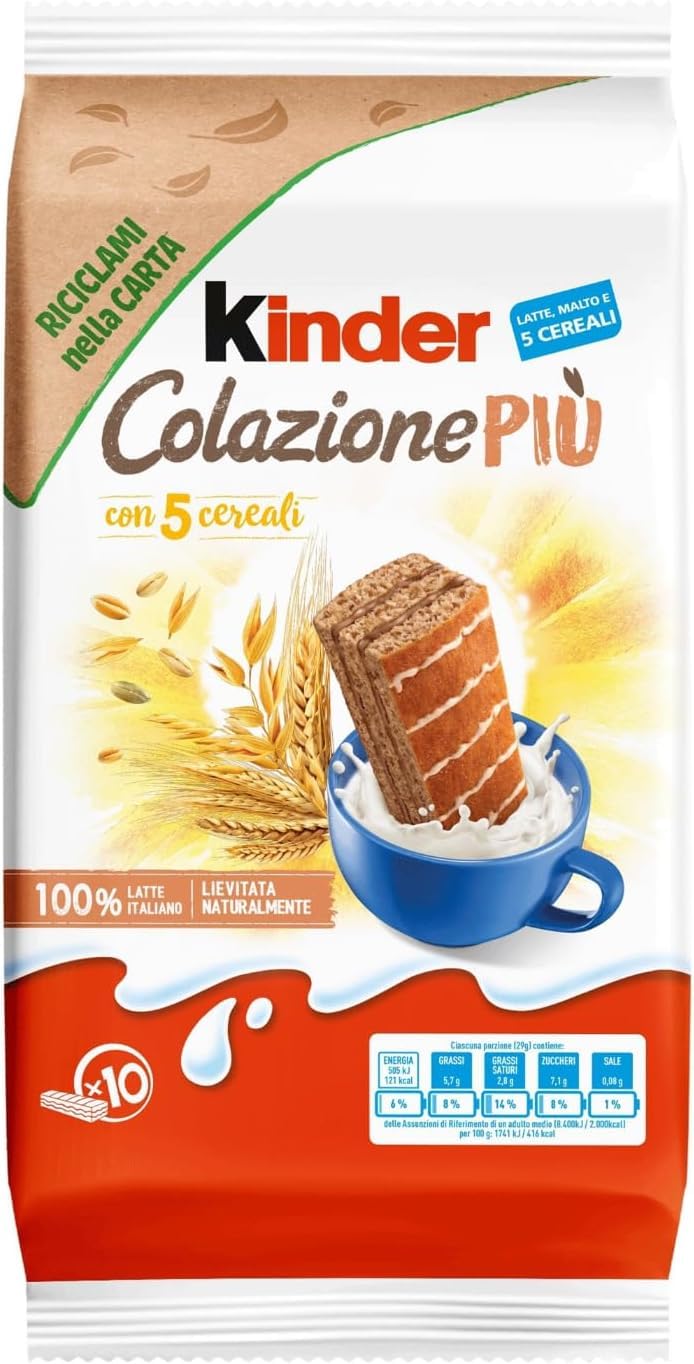 Italian Gourmet Bundle 6x 290g + Italian Gourmet Polpa Gratis – Frühstückskuchen mit 5 Cerealien – Italienische Milchcreme Frühstücks Snacks – XXL Vorteilspaket für Familie, Schule & Büro