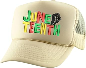ALLNTRENDS Adult Trucker Hat Juneteenth Embroidered Freedom Day Baseball Cap Adjustable Support Mesh Back Truckers