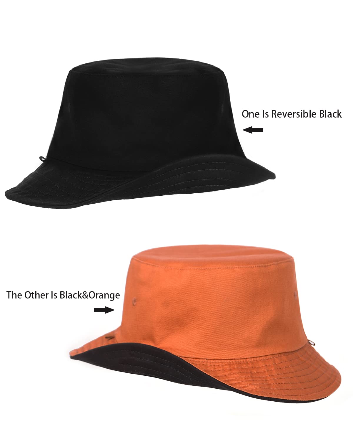 Feng Shui， Sombreros para el Sol L/XL/XX-Large,Sombreros de Pesca Reversibles Grandes,Sombrero de Pescador con protección UV de Doble Cara para Golf, Senderismo al Aire Libre