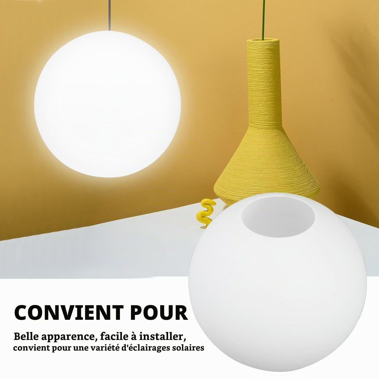 abat-jour Globe en Verre Dépoli Blanc 20 CM abat-jour Sphérique Suspendre Rond pour Plafonnier Diffuseur de Lumière Douce Salon et Chambre