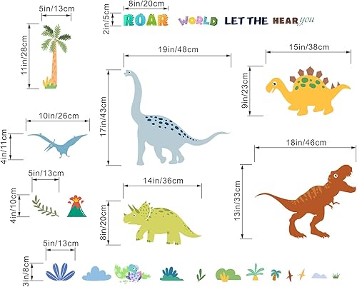Miniatura 4 de Calcomanías de pared de dinosaurio, calcomanías de pared de palmeras de dinosaurio, cuarto de bebé, habitación de niños, guardería, guardería,