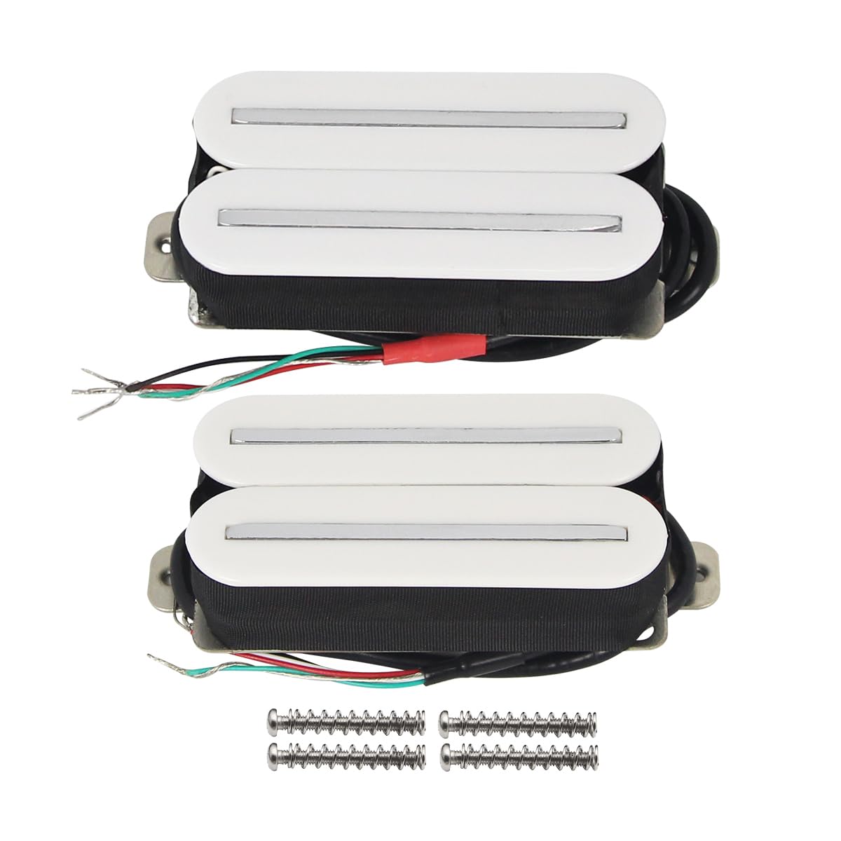 FLEOR High Output Pickup Dual Hot Rail Humbucker Pickups Bridge & Neck Pickup Set Ceramic Electric Guitar Pickup Humbucker, White