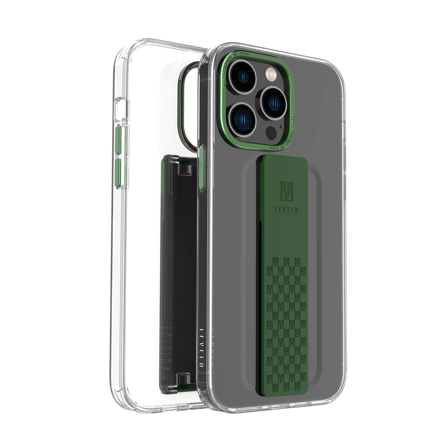 LEVELOGraphia IMD Clear Case With Extra Grip Lightweight/Anti-Fall/Classy/Bumper Protection/Full Protection/Classic Compatible With iPhone 14 Pro 6.1" (Green)