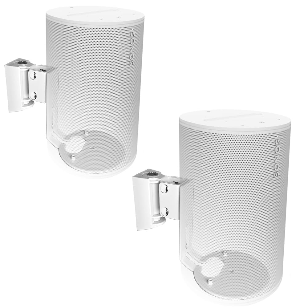 Wandhalterung Paar(2 Stück) für Sonos Era 100 Lautsprecher(Schwenkbar und neigbar,kompatibel mit Sonos Era 100,Weiß Paar)