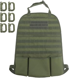 MUCHER Organizador táctico para asiento de coche con 6 ganchos, táctico, para asiento de coche, para la mayoría de los vehículos, color verde