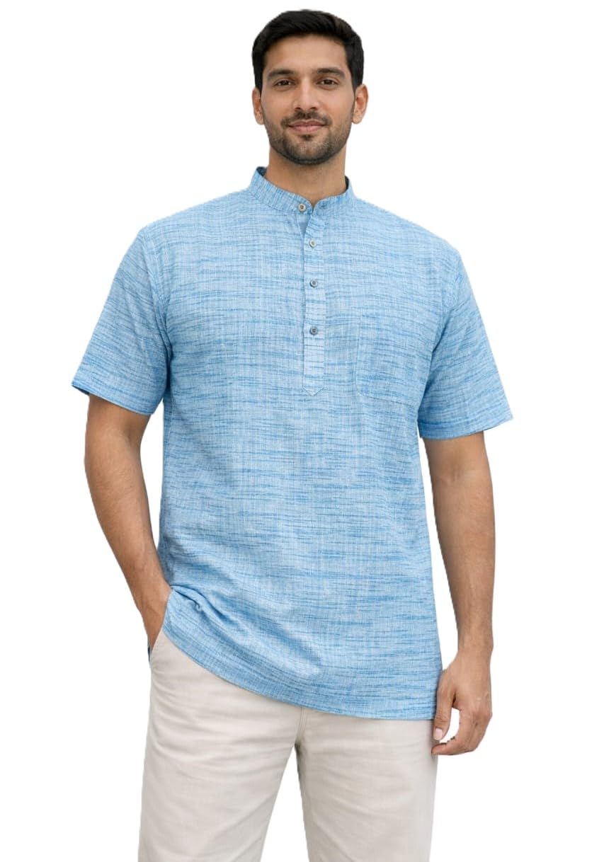Men's South Cotton Half Sleeve Casual Kurta-picture-51