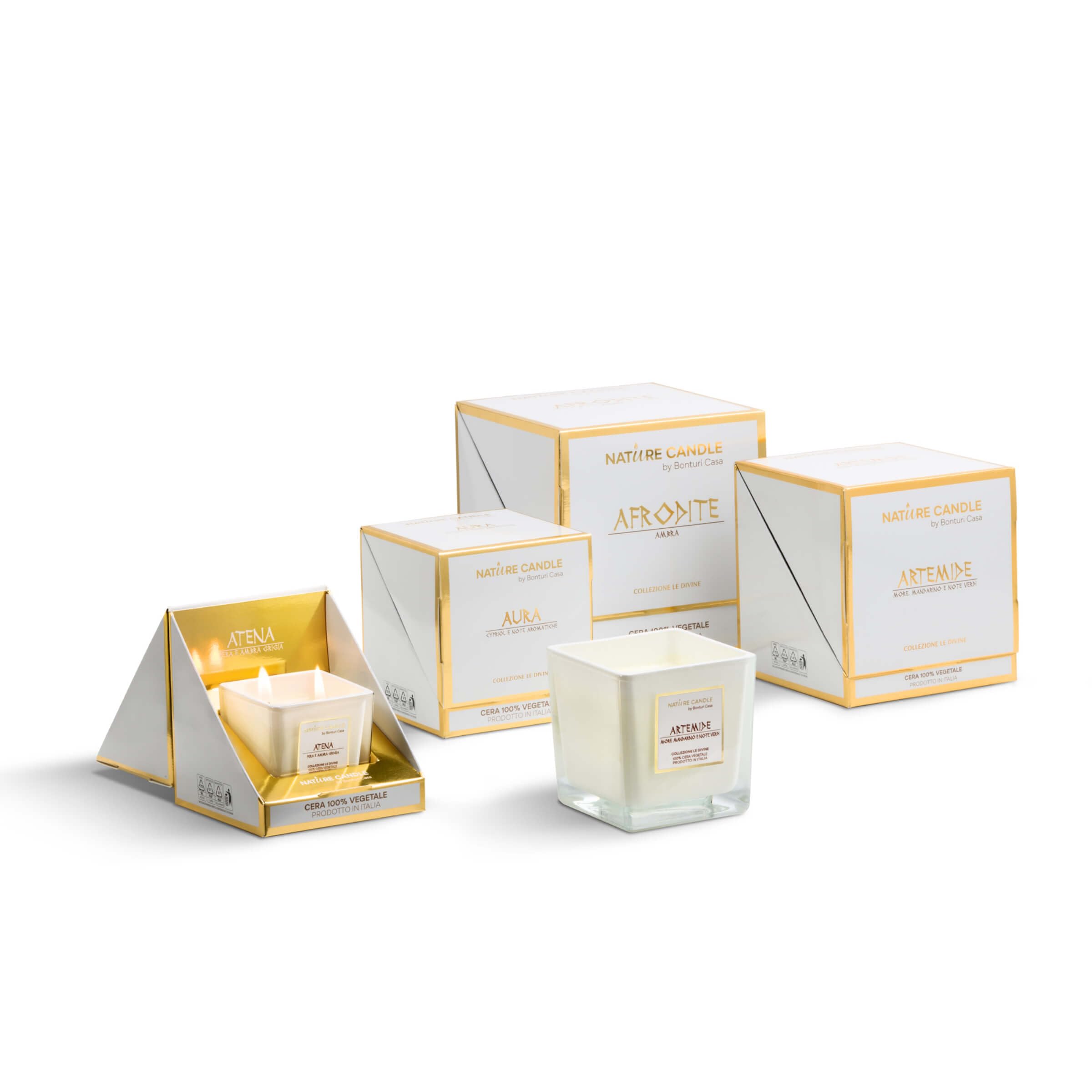 Nature Candle Linie le Divine, Duftkerze aus 100 % pflanzlichem Wachs mit natürlichem Docht (330 g, Pfingstrose und Neroli)
