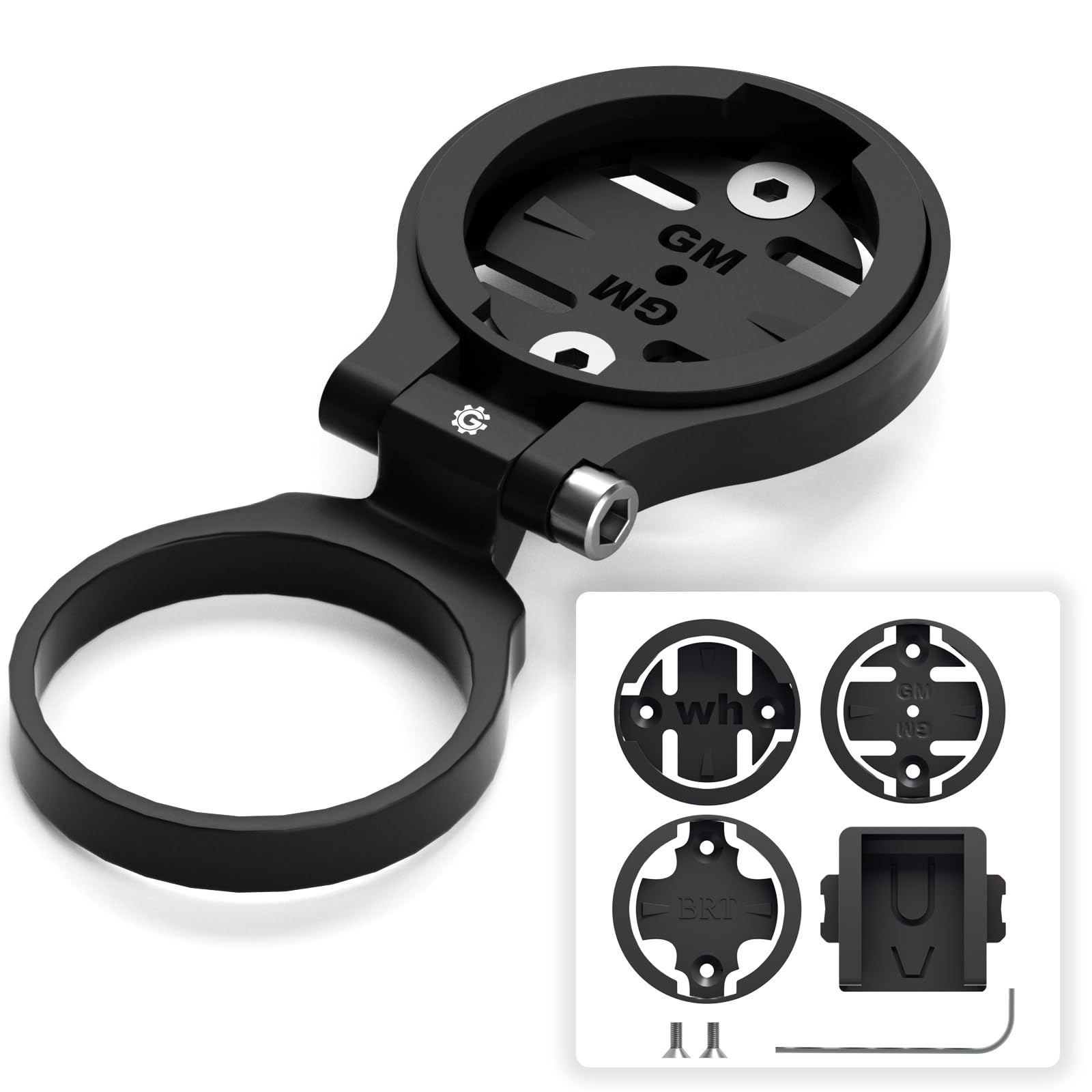 GRQUSTO Out Front Bike Stem Mount - Cycling Computer Mount for Wahoo Elemnt Garmin Edge Bryton Rider Stages Dash Hammerhead Karoo, Sport Action Camera and Bike Lights