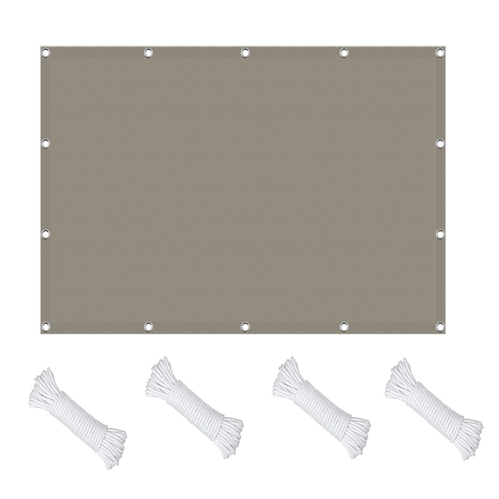 GLDYTVF Weather-Resistant Sun Protection Awning 270x280 cm - No Drilling Required Shade Sail for Garden Balcony Patio -Khaki Sunshade Net for Outdoor Areas