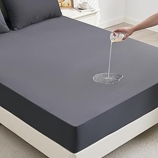 Matratzenschoner 90x200cm Wasserdicht, Spannbettlaken, Matratzenschutz Atmungsaktive, Matratzenauflage für Matratzen bis 30cm, Inkontinenzunterlage waschbar, Nässeschutz Bettlaken-Anthrazit