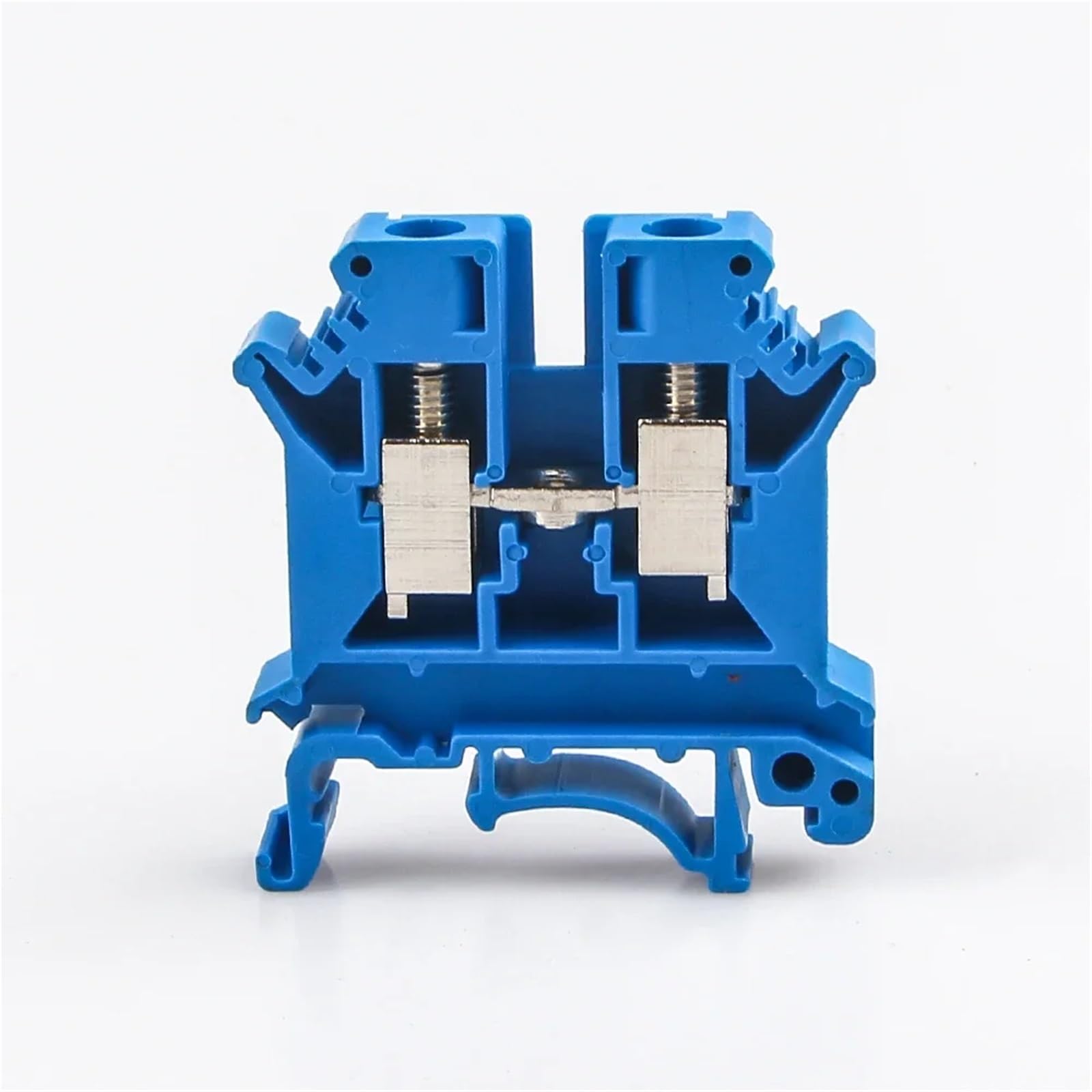 10Pcs UK-6N Din Rail Terminal Block Universal Screw Connection Wire Conductor Terminal Strip(Blue)