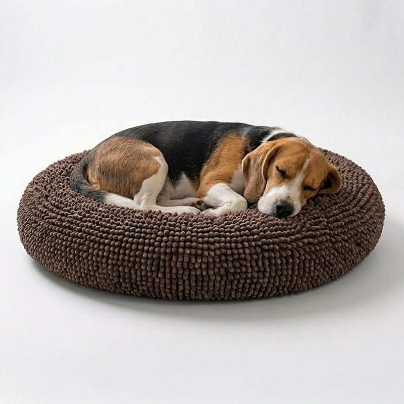 Cama para Cães e Gatos Muddy Mat Cloud K-9, Chenille, Capa Removível, Média (88,9 x 88,9 x 12,7 cm) – Chocolate Brown