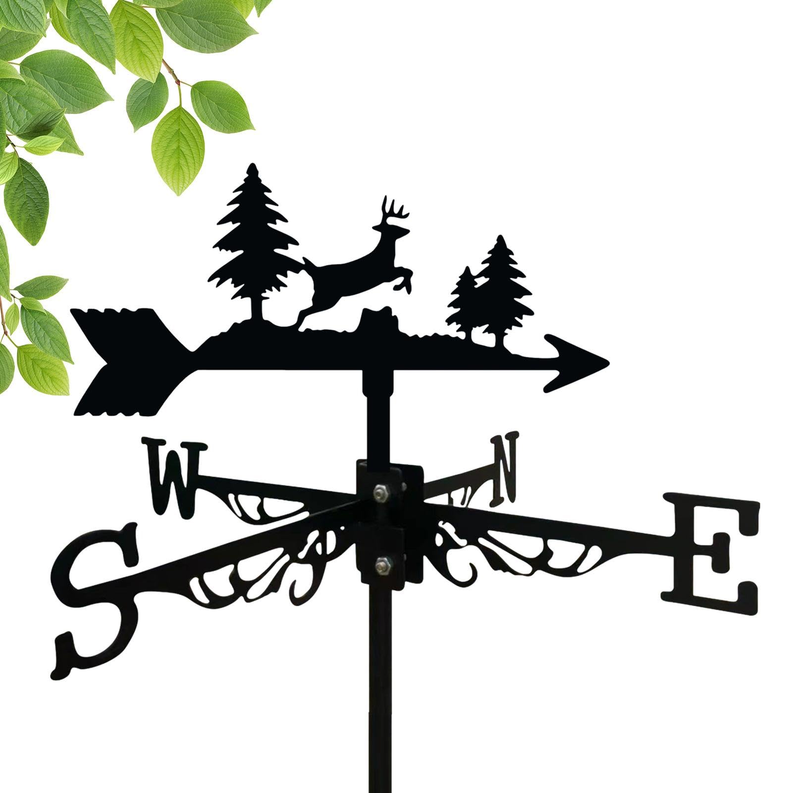 Girouette pour cour en forme de cerf : décoration de jardin en métal