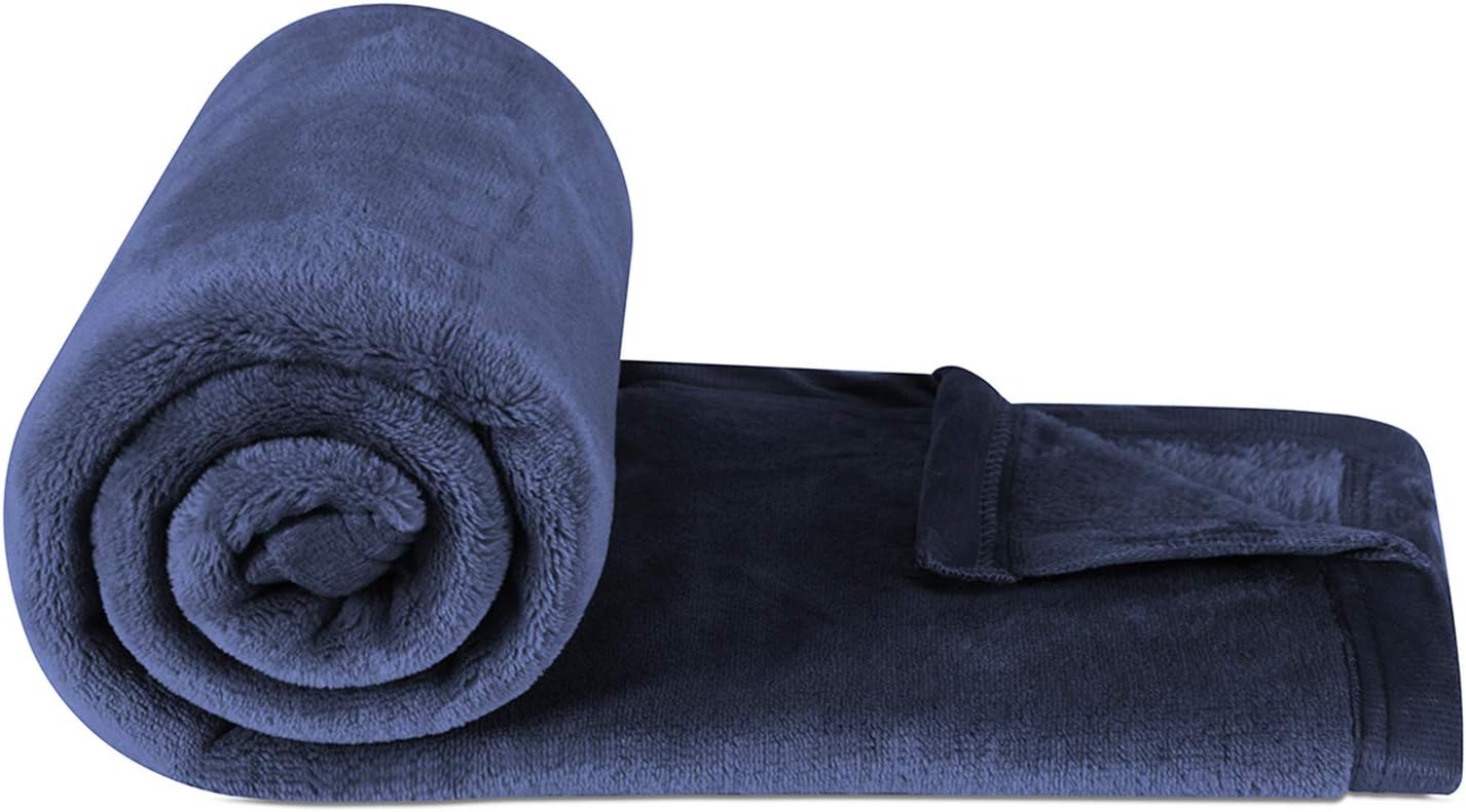 EMME Fleece Baby Blanket Plush Fuzzy Receiving Blankets for Toddler, Infant, Newborn, Boys and Girls Gift Warm Cozy Daycare Nursery Blanket for Crib, Stroller, Nap, Outdoor, Decor (Navy, 30"x40") : Baby