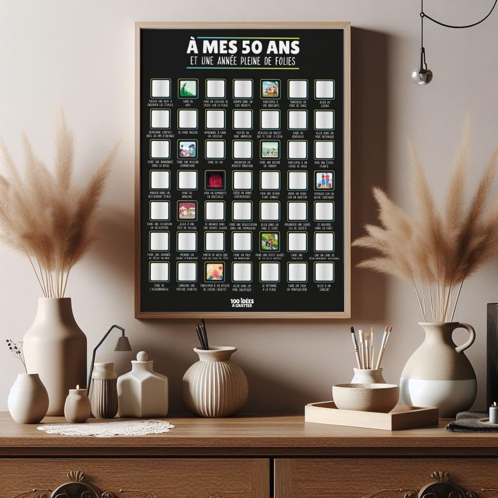 Affiche à Gratter Anniversaire 50 ans - Cadeau Original