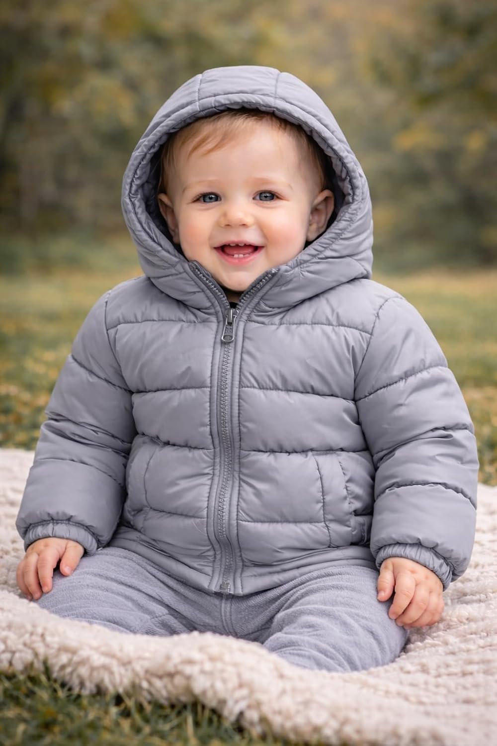Revess Infant Boys Fleece-Lined Hooded Puffer Jacket- Quilted Coat, 6 Pack, Assorted Colors, Sizes 6-24 Months