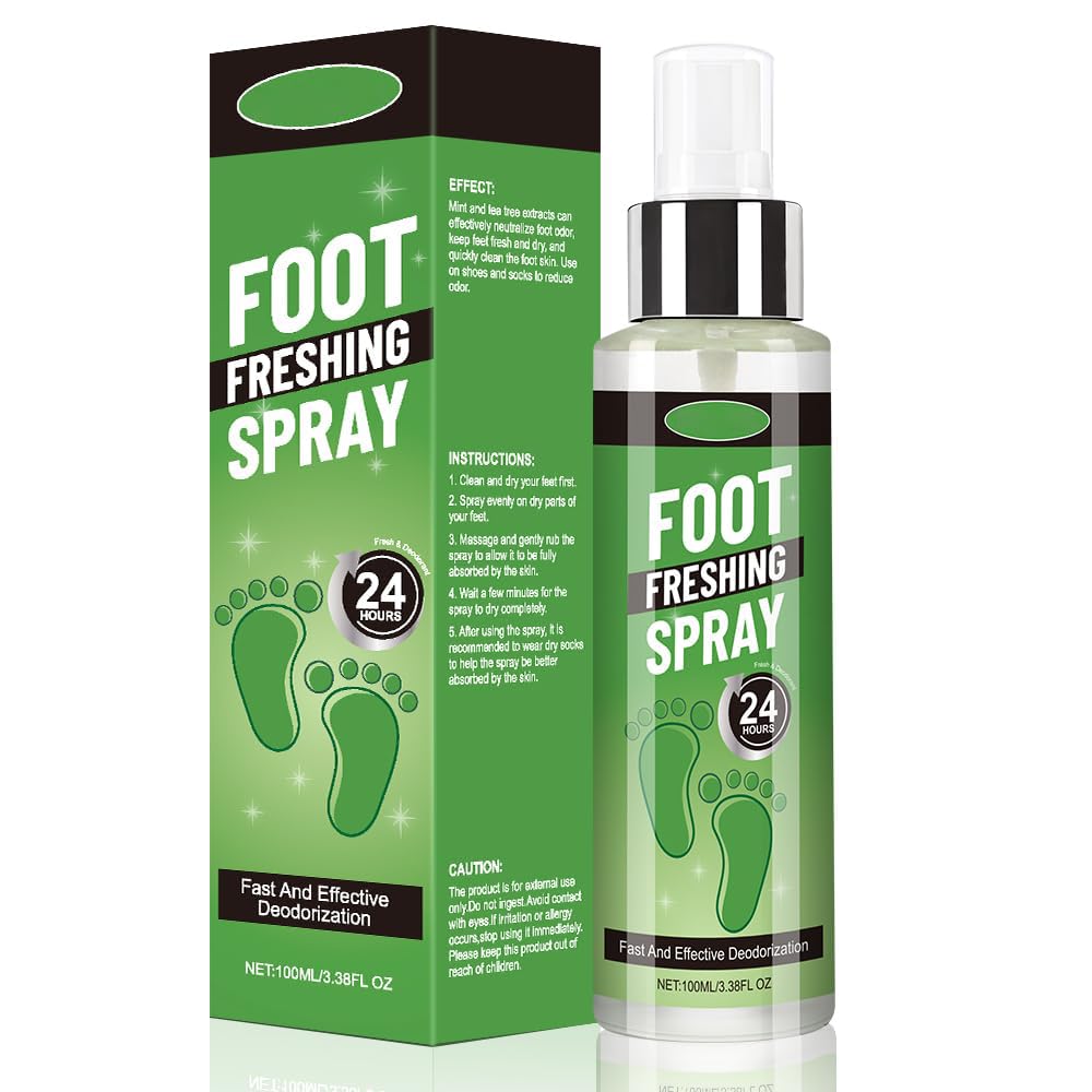 Sponsored Ad – Shoe Deodorizer Spray - Strong Odor Eliminator for Shoes - Natural Mint Freshener with Tea Tree Oil - Effective Solution for Smelly Sneakers