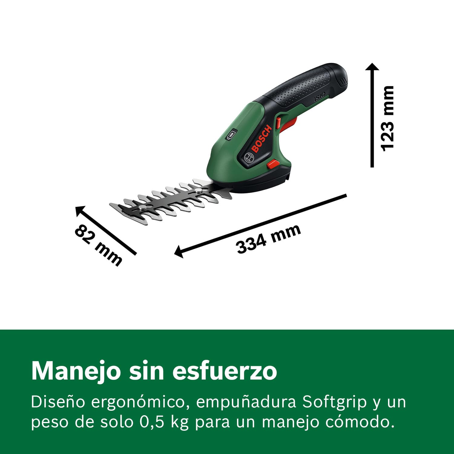Bosch Tijera cortacésped y cortasetos a batería ISIO 4V | 2 cuchillas, batería de 4 V, sin cable ni cargador