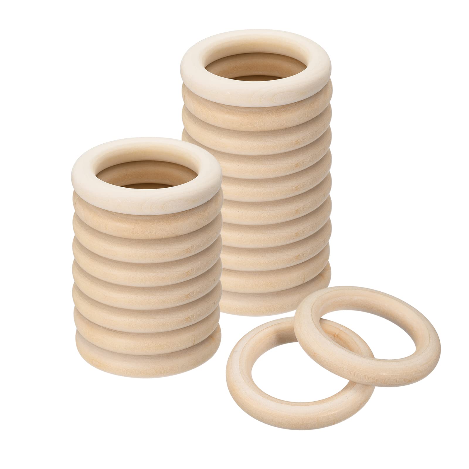 QUARKZMAN 20pz 90mm(3.5" Naturale Legno orings 15mm Spesso Legno Cerchi