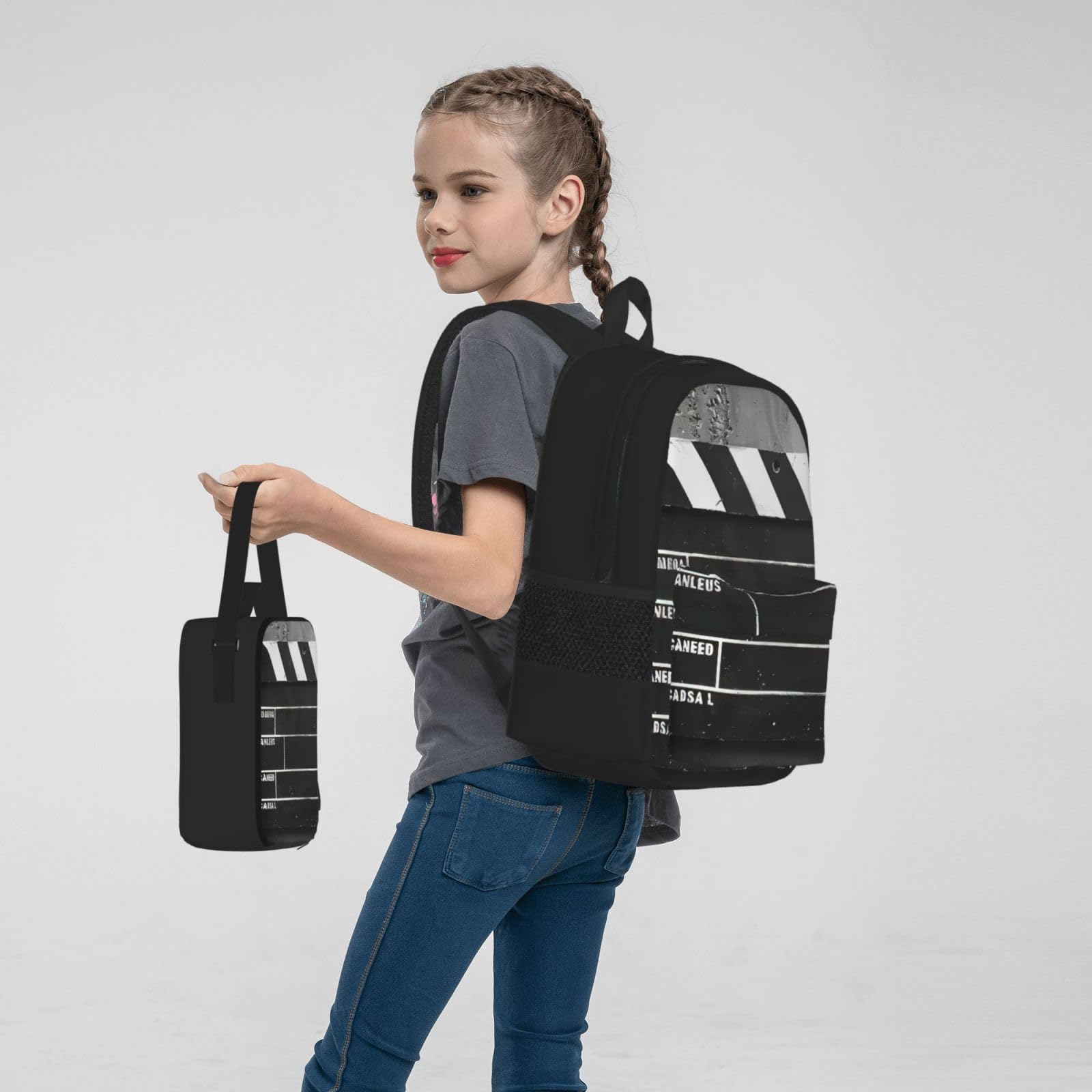 Zaino, borsa portapranzo, astuccio, set da 3 pezzi, per lavoro e