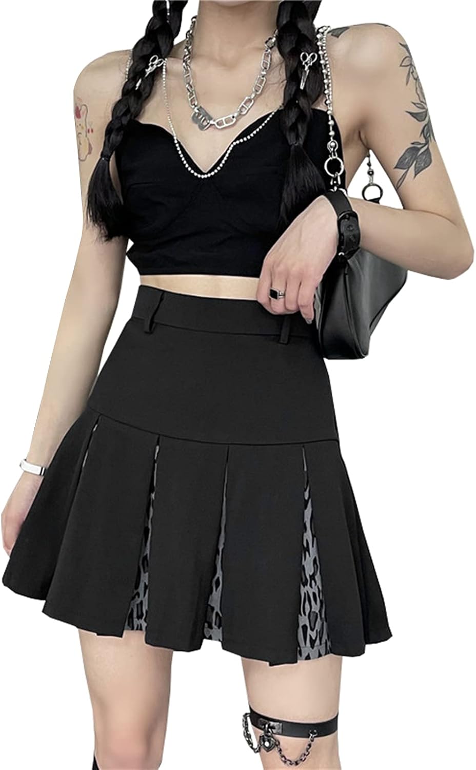 ミニスカート 韓国系 ハイウエスト Aライン プリーツスカート ヒョウ柄 服 オシャレ 地雷系 大きいサイズ ショートスカート 激安価格と即納で通信販売 量産型