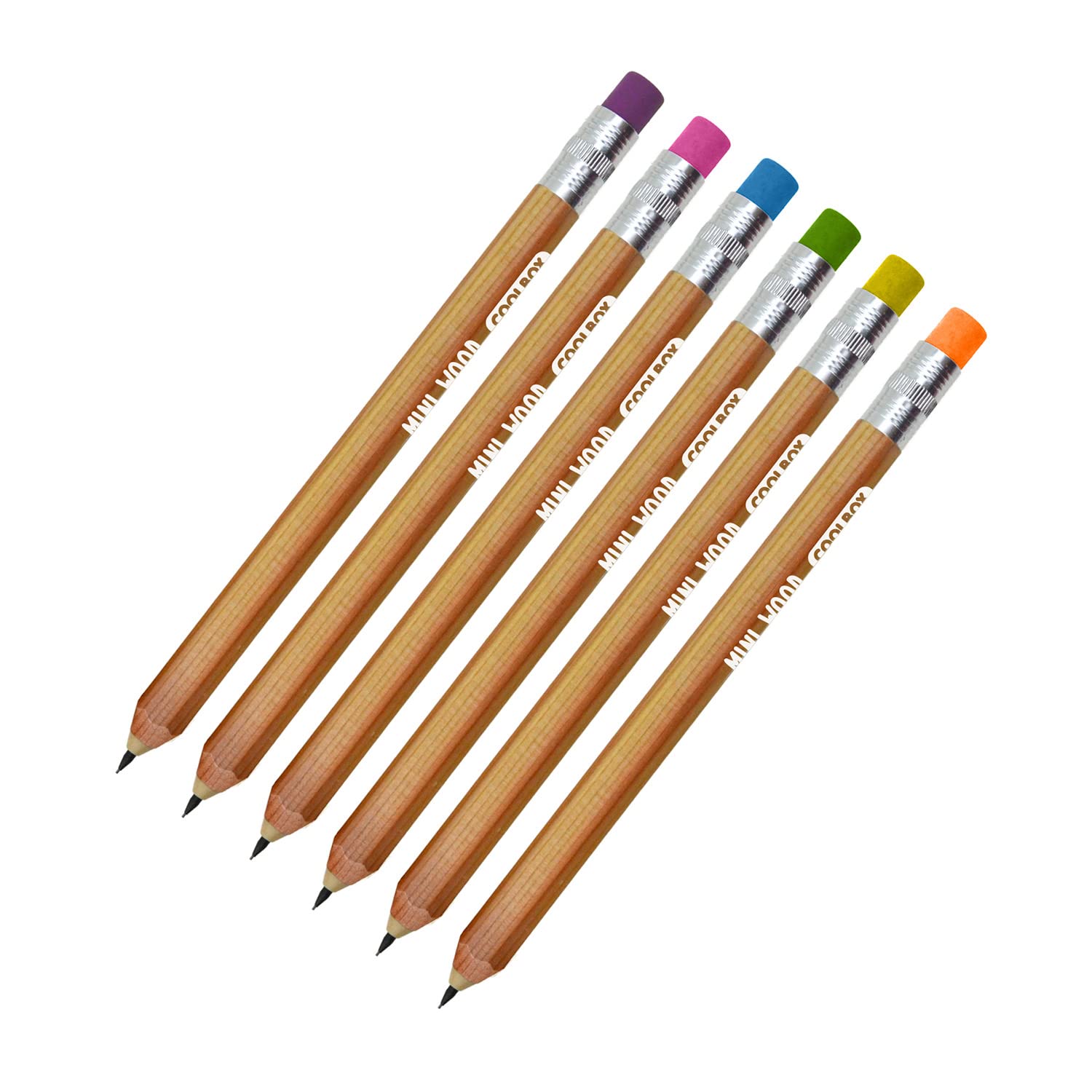 Office Box Druckbleistift Aus Holz – Hexagonal, Mit Radiergummi, 0,5 Mm, 6 Stück In Verschiedenen Farben