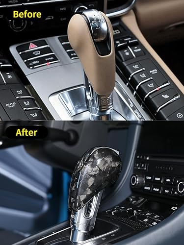 Miniatura 2 de Ajuste para Porsche Macan Panamera Cayman 911 718 Boxster 2009-2020 - Cubierta de fibra de carbono real para el cabezal de cambio de marchas,