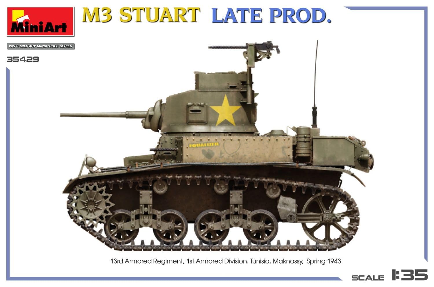 Mini Art 35429 1:35 US M3 Stuart Späte Prod. Interior - originalgetreue Nachbildung, Modellbau, Plastik Bausatz, Basteln, Hobby, Kleben, Modellbausatz, Zusammenbauen, unlackiert