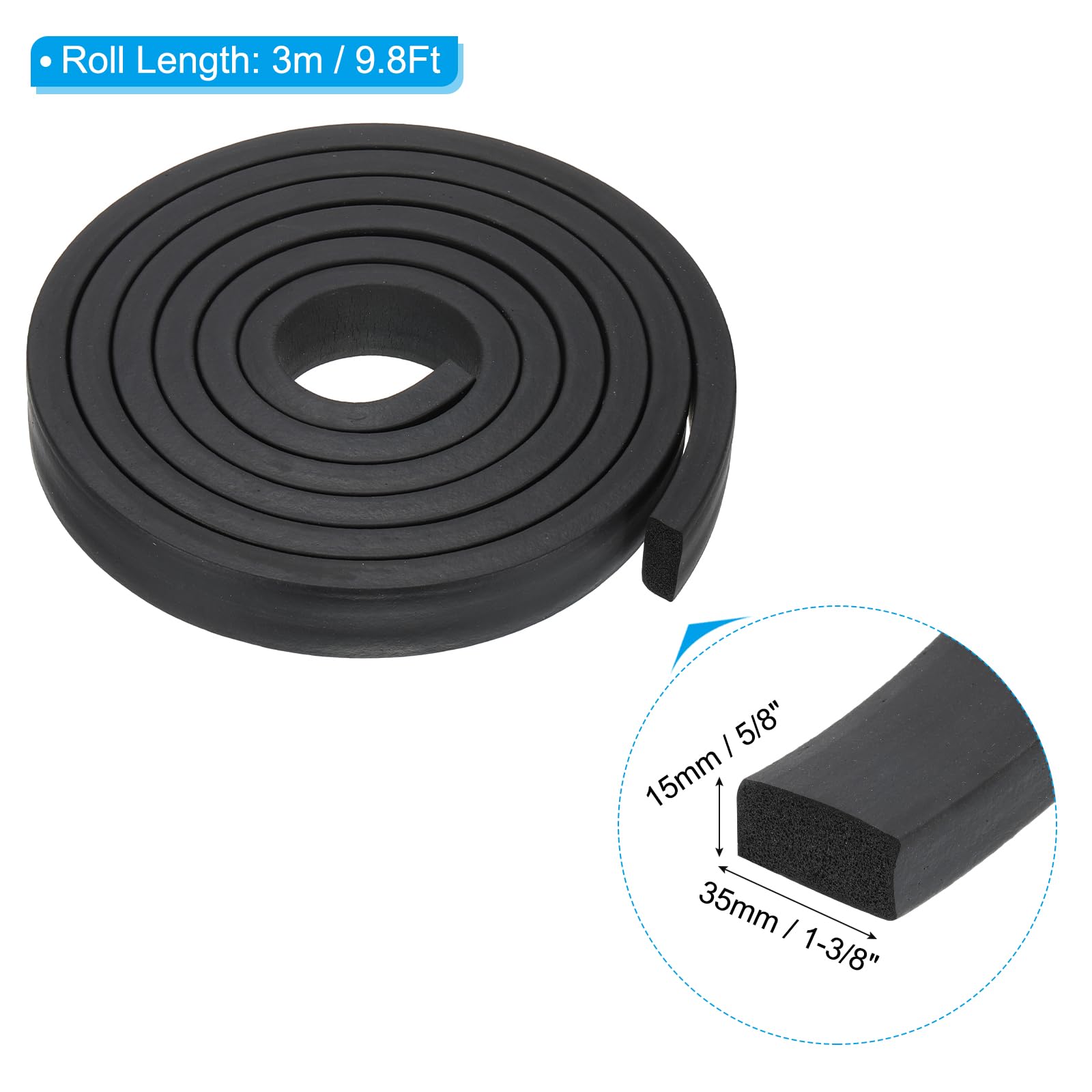 PATIKIL 9.8Ft Foam Rubber Strips - Image 2