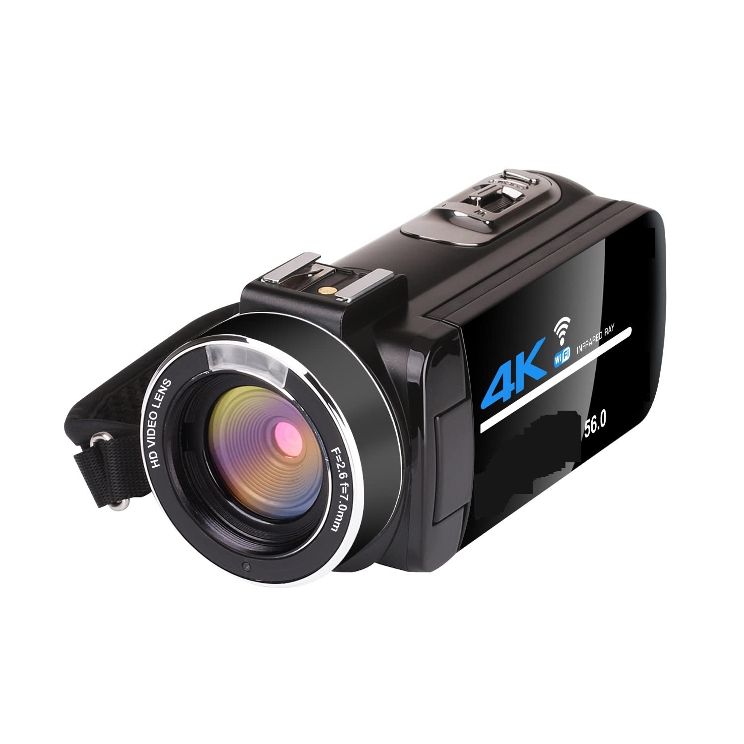 CVFRDD 4K Video Camera Camcorder Digital Vlog Zoom Camcorder 3.0 Inch Touch Screen Night Vision Camera Digital Cameras(64GB SD Card,Standard)