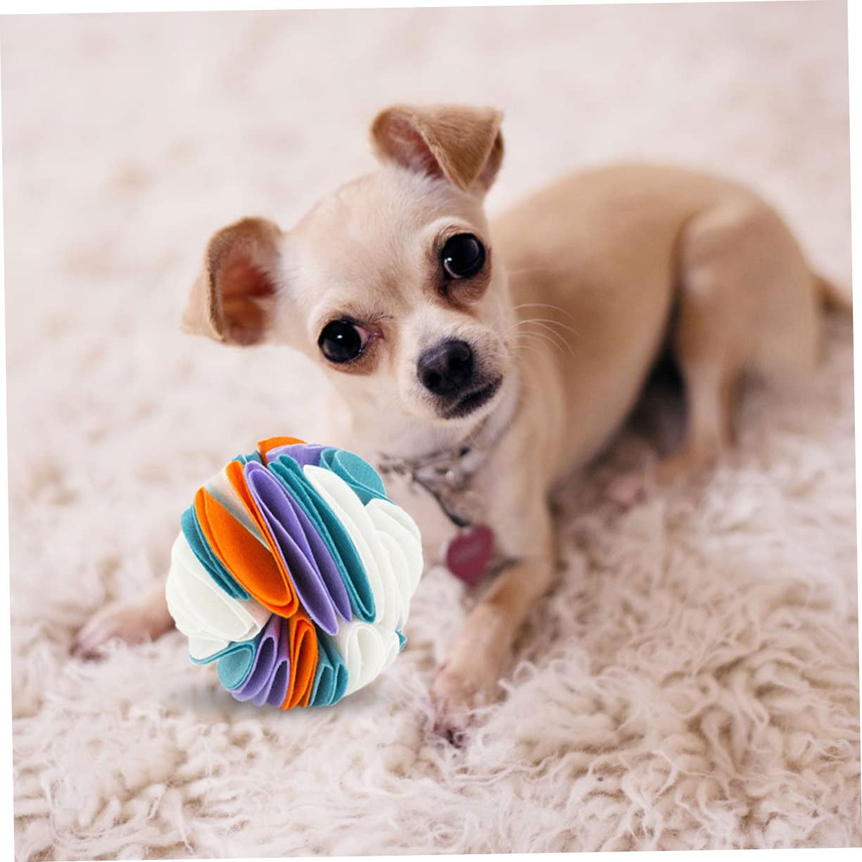 SUPVOX 2 Piezas De Pelota para Olfatear Perros Juguetes Chirriantes para Perros Juguetes De Entrenamiento para Olfatear Almohadilla De Alimentación para Juguete para