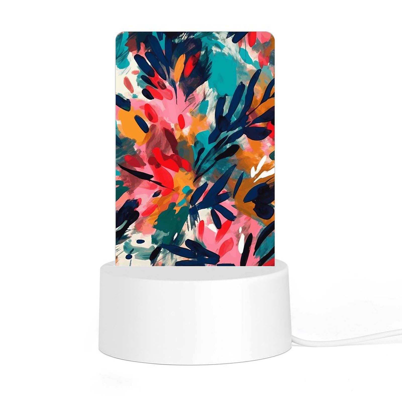 JTREHY - Acrylic Night Light with Base, Color Painting, LED Night Light for Bedroom, Bathroom, Hallway, Holiday Gift