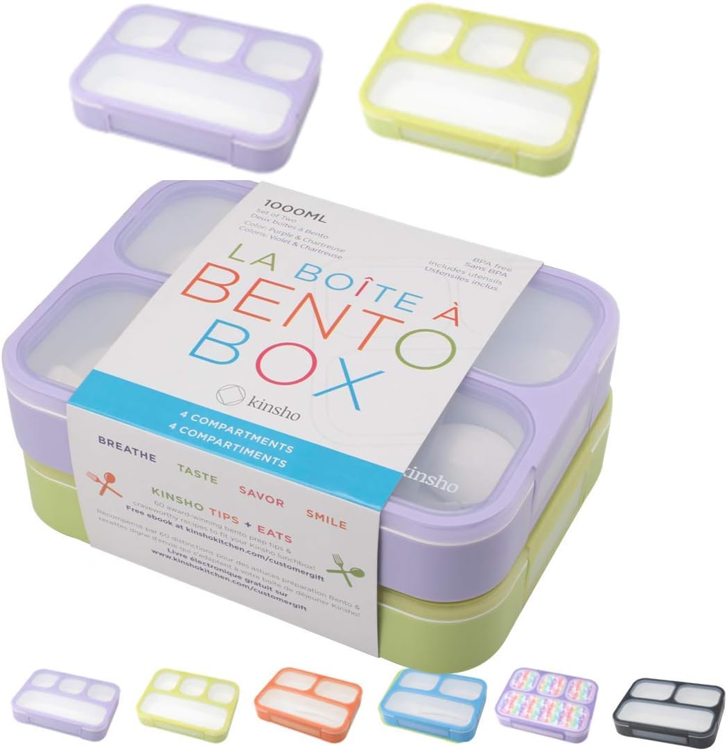 kinsho Bento Box for Kids LunchBoxes for Women Adults Girls Boys