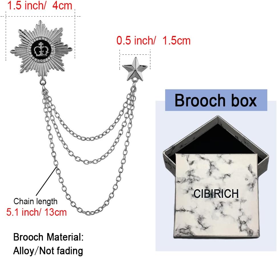 Brooches Pin for Men Shirts Collar Chain Brooch Pin Lapel Stick - Image 4