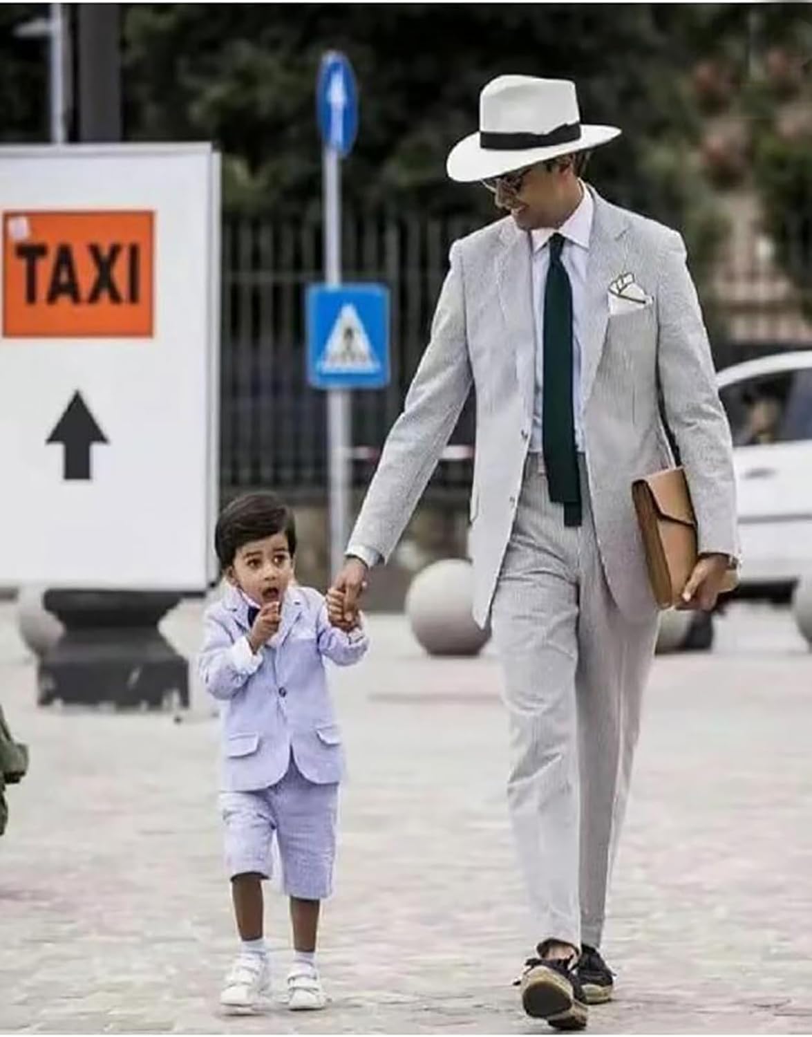 Mi Bo Tong Boys 2 Piece Seersucker Shorts Suit Slim Fit Toddler Blazer Pants Set Tuxedo for Summer Beach Wedding Party