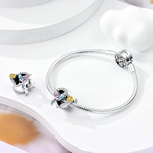 Miniatura 2 de MULA Dijes de plata de ley 925 para pulseras y collares, colgantes colgantes, cuentas de árbol familiar, joyería para mujeres
