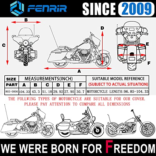 Image of FENRIR Heavy Cloth Motorcycle Cover Waterproof Outdoor Storage for Cruise Touring Shadow