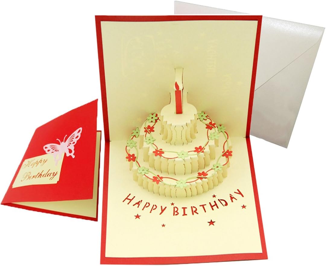 Happy Birthday Cake Pop Up Greeting Card