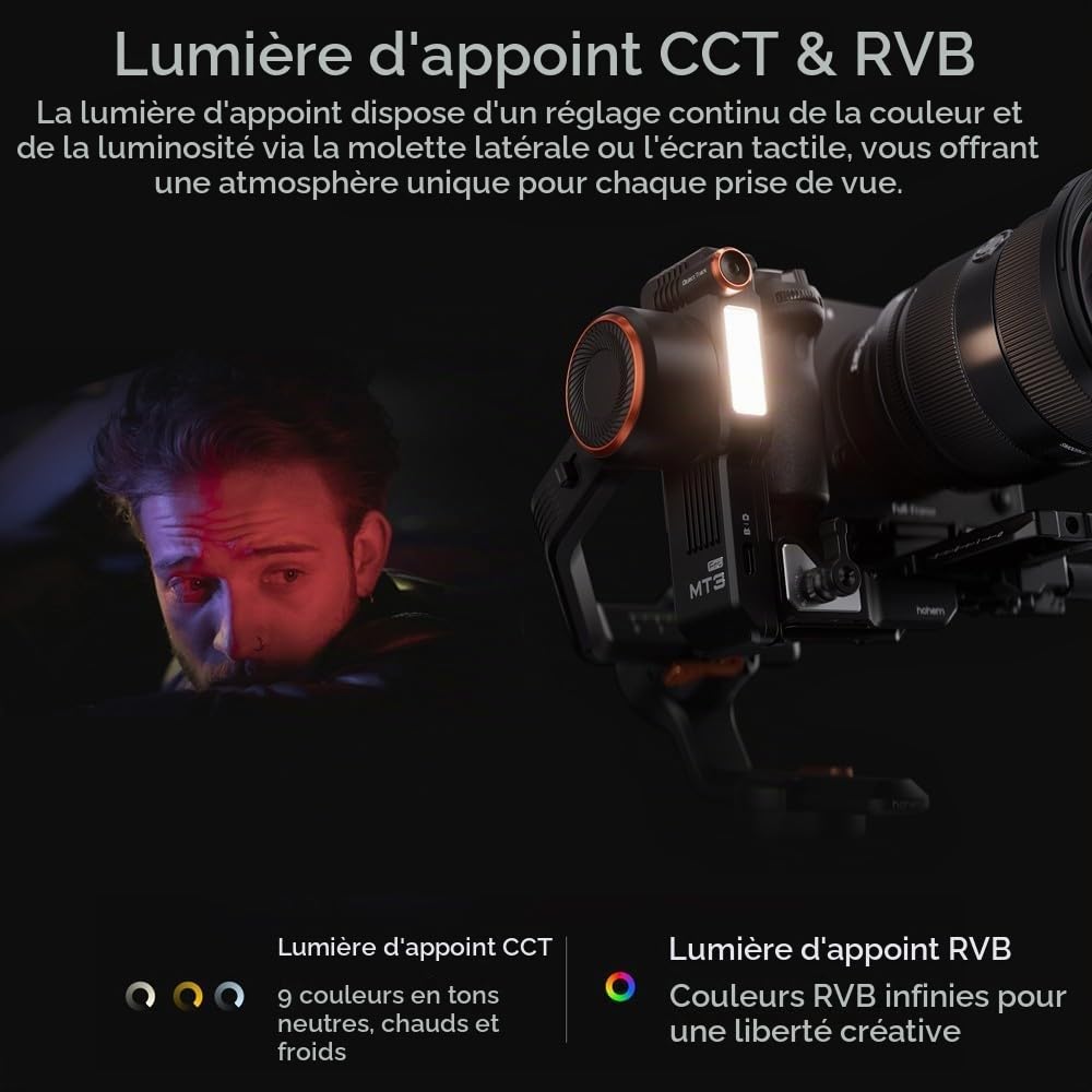 Hohem iSteady MT3 Pro Stabilisateur Gimbal, 3 Axes avec Suivi IA, CCT