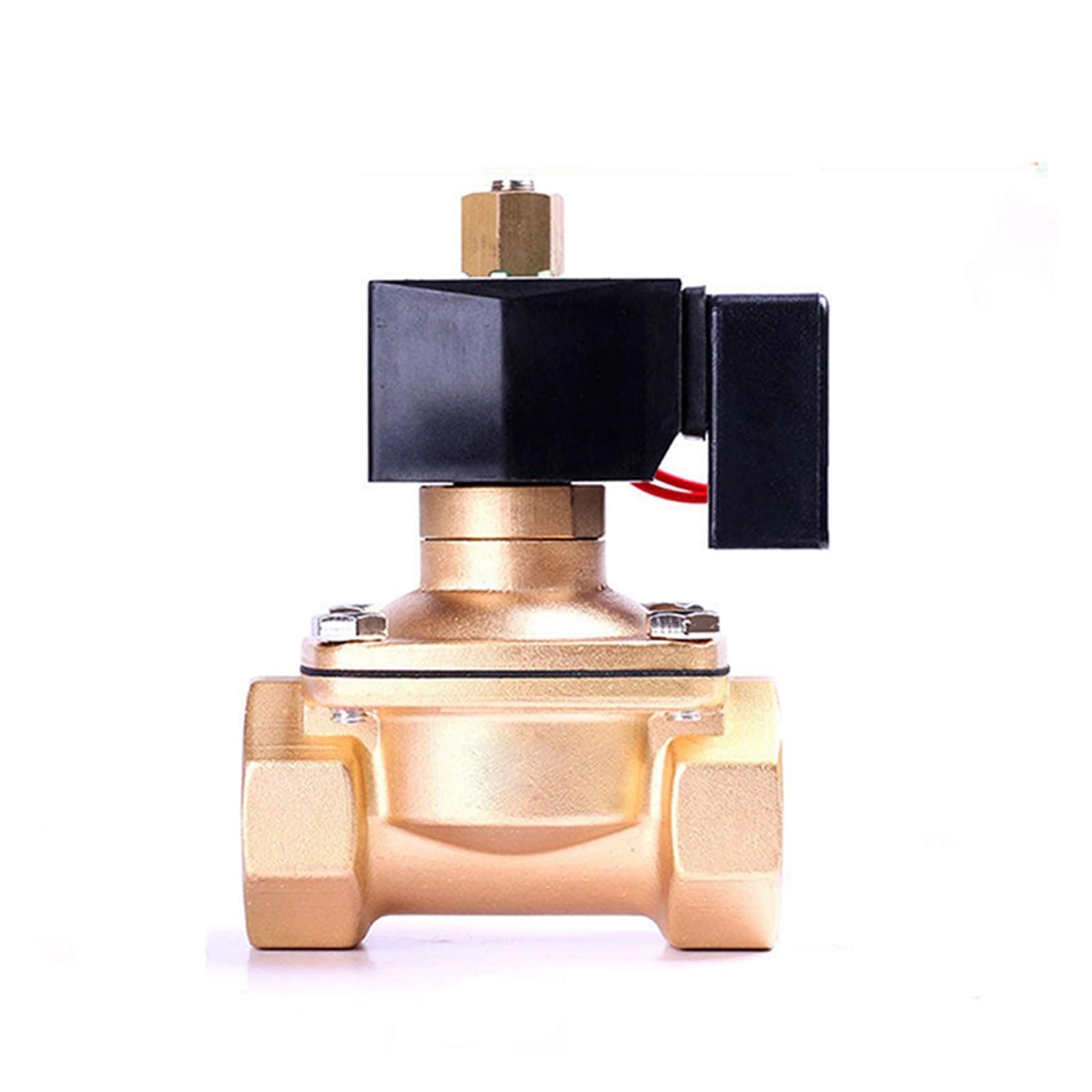 Peqyuacte G-24Vdc-Nbr-Seal 1-1/2" Brass Non Hot Normally Open Solenoid Valve 24V 12V 110V 220V For 24 Hours Working Solenoid Valve(G-24Vdc-Nbr-Seal)