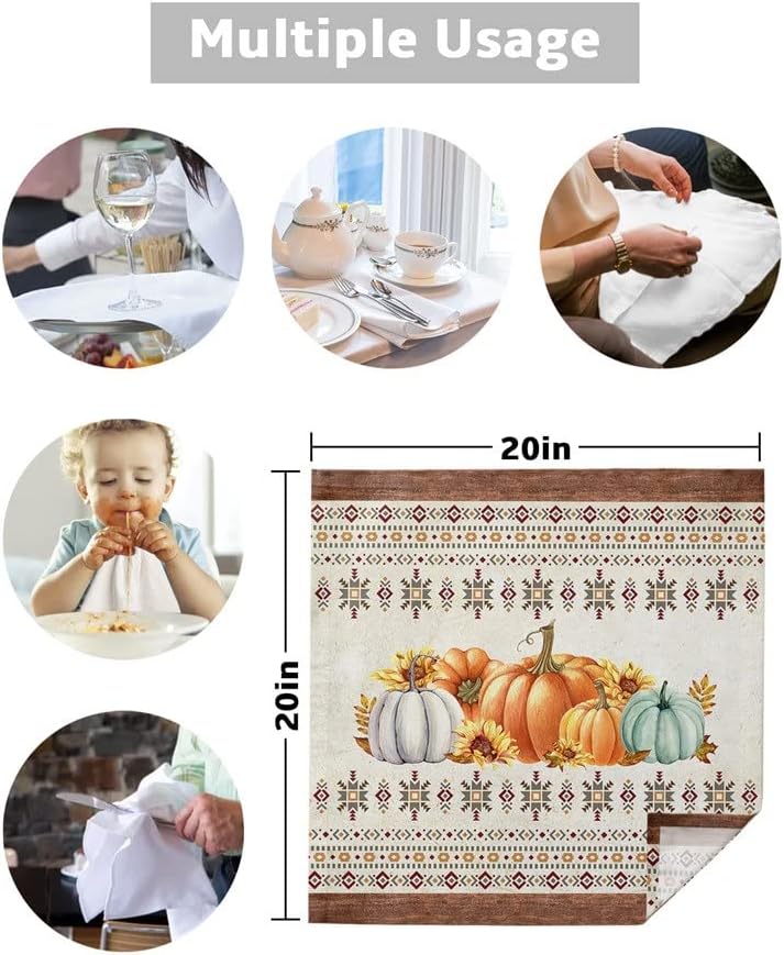 Thanksgiving Maple Leaf Cloth Napkins Set Festive Banquet Wedding Decor Tea Towel Kitchen Dinner Table