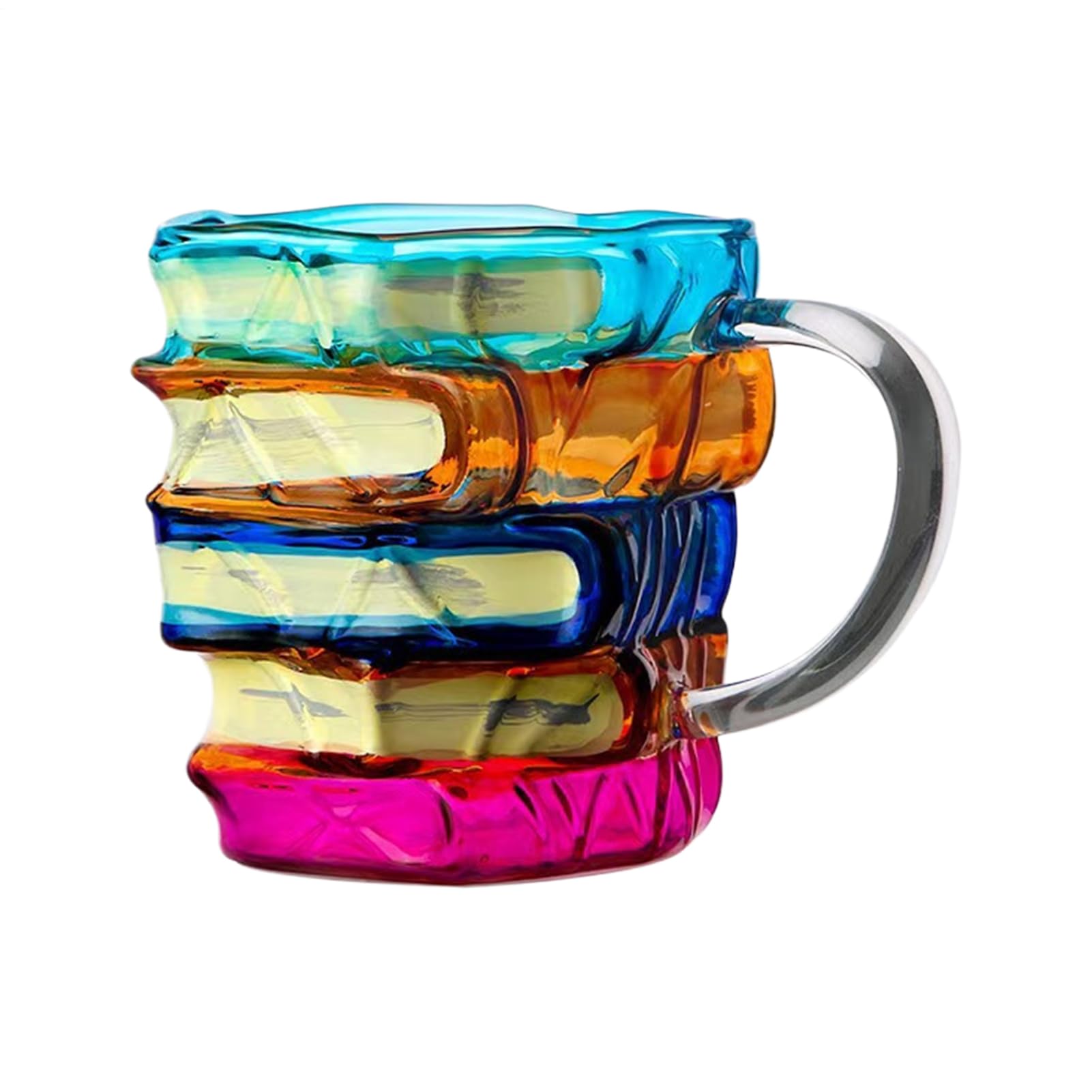 Vasos en vidrio coloridos de 350ml forma de libro, el regalo ideal para fiestas