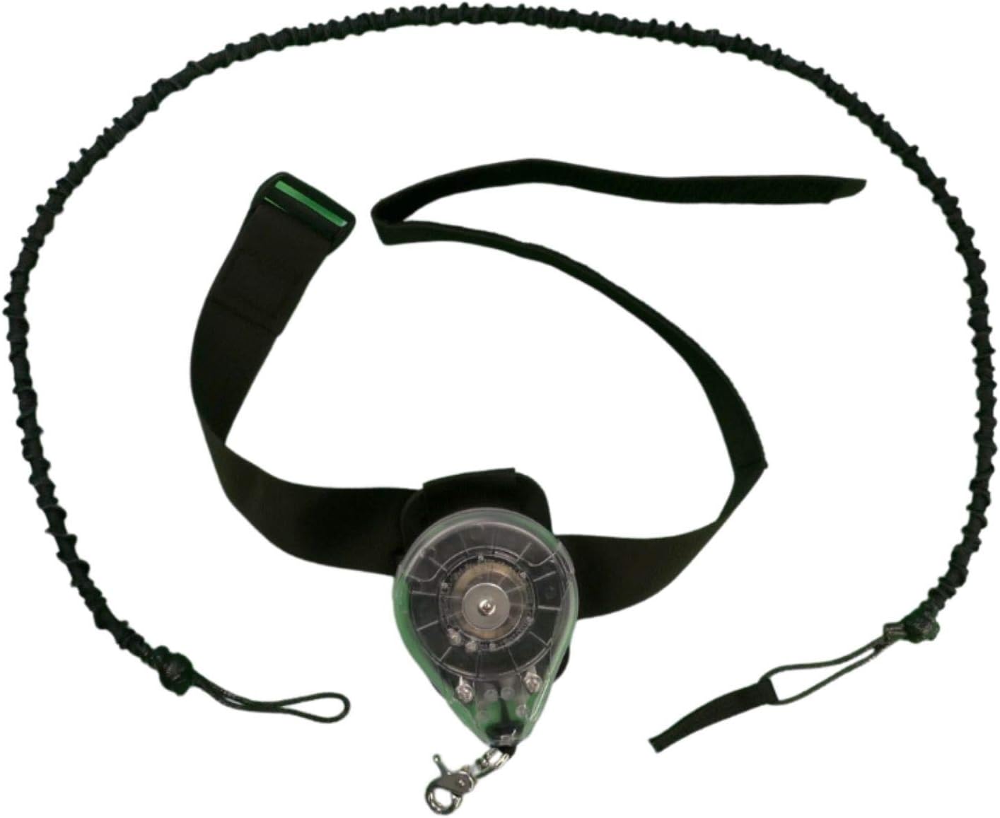 Blue Foil Waist Leash with Shock Cord Safe Quick Release Reel