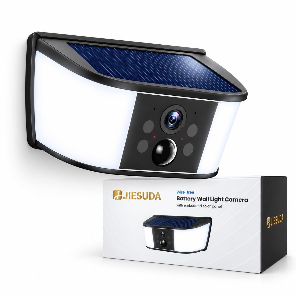 2K Solar Wall Light Camera, 128GB Local Storage
