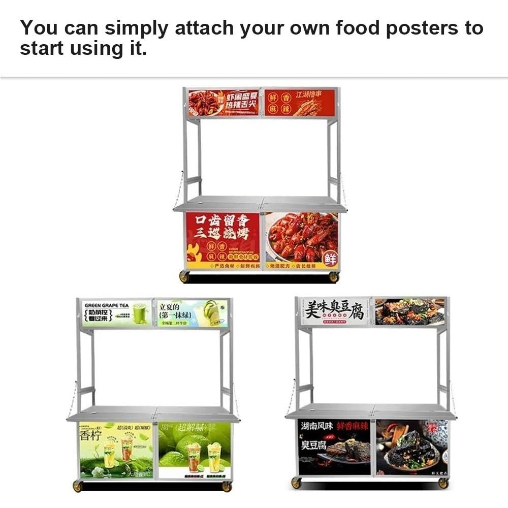 Przenośny stalowy składany wózek z szafką Sto i wyświetlaczem P 150 cm Street Food Vendor Booth na imprezy plenerowe