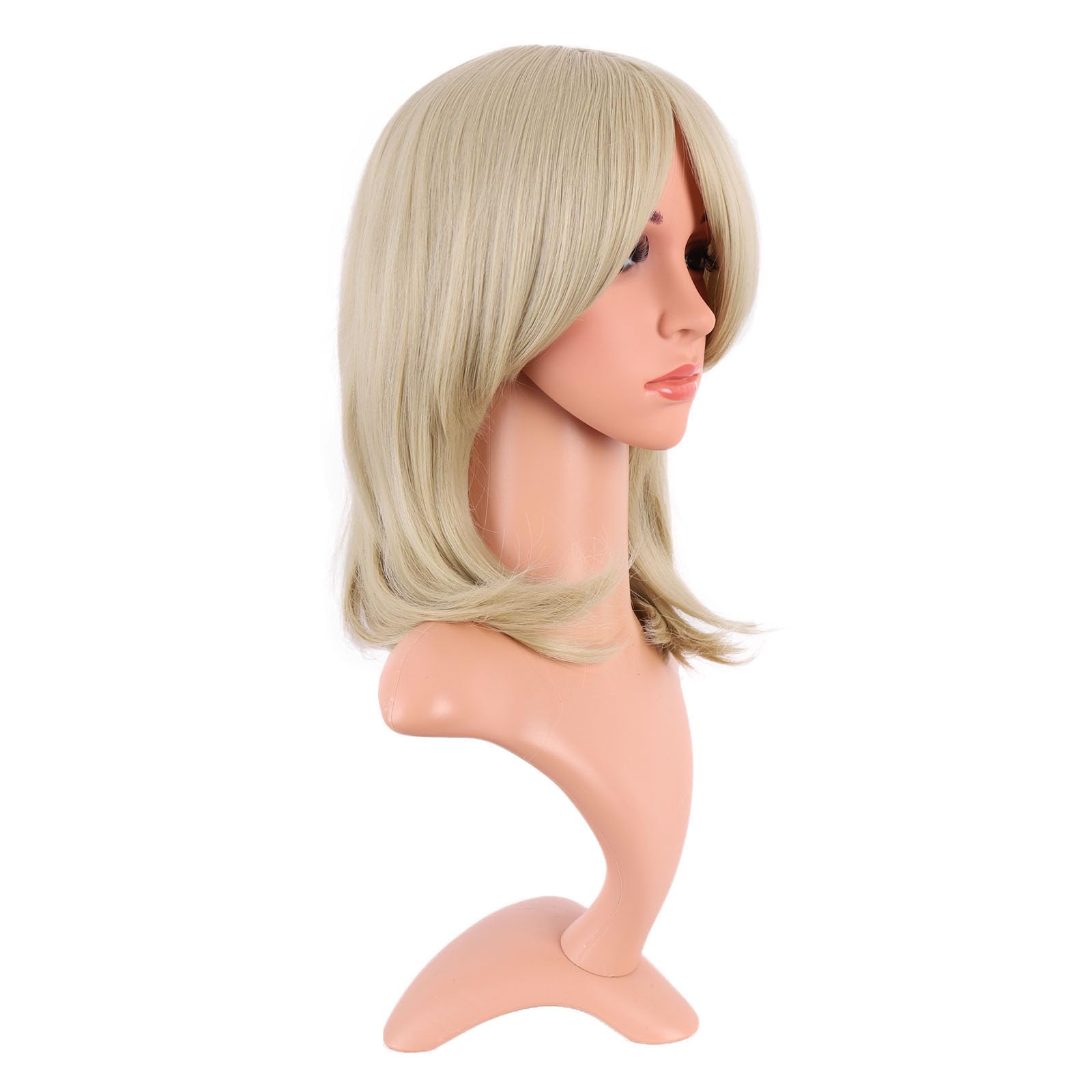 MapofBeauty 16 Inch/40 cm Fashion Short Side Bangs Synthetic fiber Hair BOB Women Wig (Blonde), 21-22 inches - Image 2
