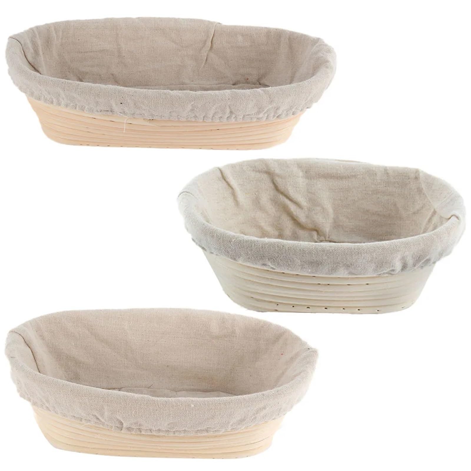 2 uds largo Banneton Brotform prueba de pan cesta mimbre cestas almacenamiento organizador molde Para Hornear Pan(28X14X8CM)